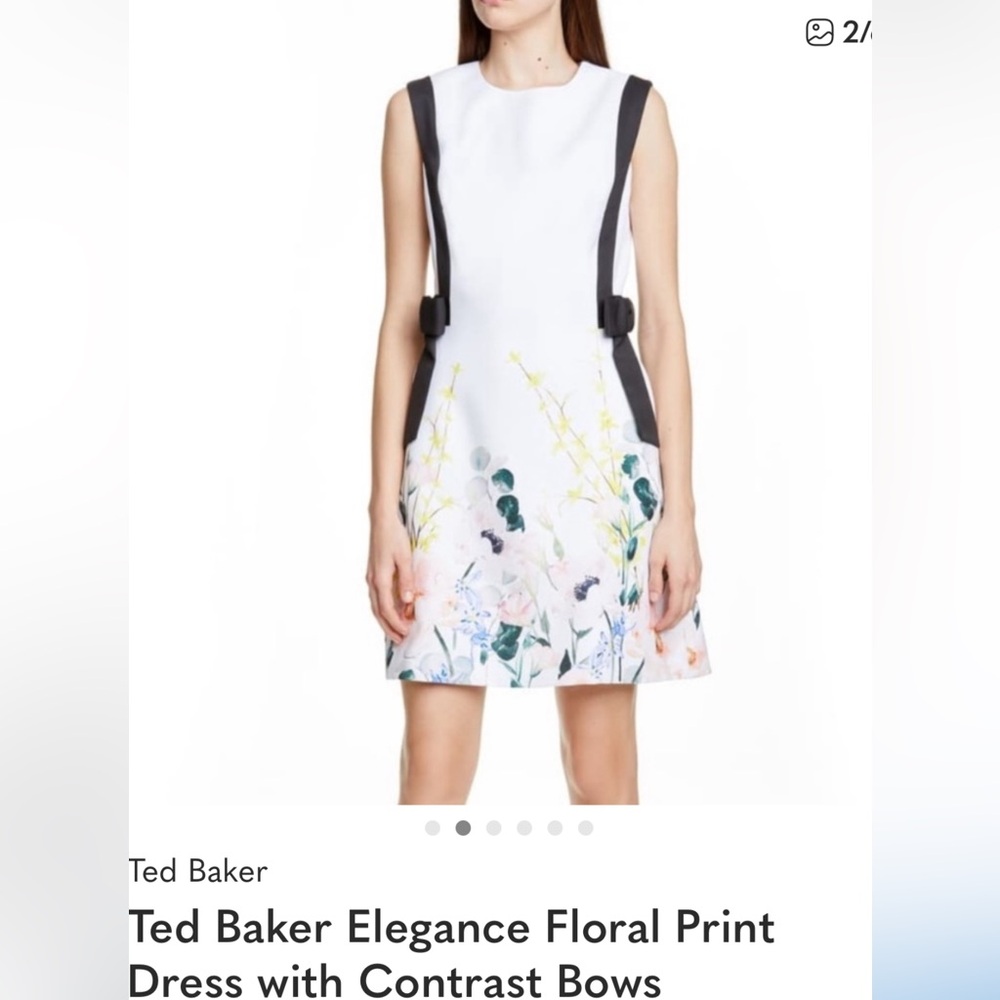 Ted Baker Dress with Floral and Bow Accents